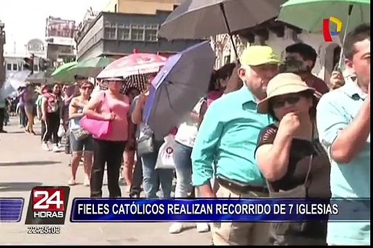 Semana Santa: cientos de limeños recorren iglesias del centro de la capital