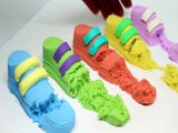 How To Make For Kids Mad Mattr Rainbow Shoes VS Kinetic Sand  Learn Colors