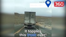 Pamje shokuese/ Era e fuqishme hedh në ajër kamionin në mes të rrugës (360video)