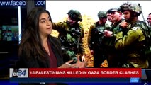 i24NEWS DESK | 15 Palestinians killed in Gaza border clashes | Friday, March 30th 2018