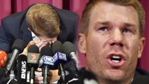 David Warner breaks down in front of media as he apologises for ball tampering