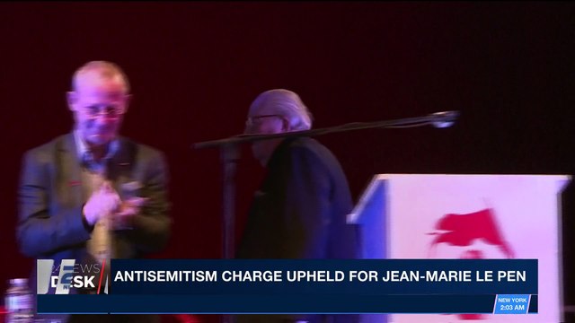 i24NEWS DESK | Antisemitism charge upheld for Jean-Marie Le Pen | Saturday, March 31st 2018