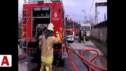 Ataşehir�de korkutan yangın