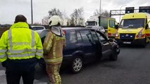 Fleurus: accident entre une auto et un camion