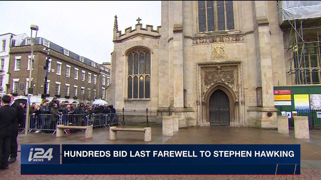i24NEWS DESK | Hundreds bid last farewell to Stephen Hawking | Saturday, March 31st 2018