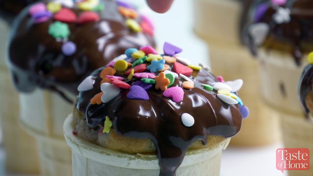 Strawberry Muffin Cones