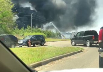 Smoke Billows During Large Factory Fire in Prattville