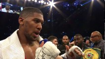 POST FIGHT INTERVIEW Anthony Joshua says he would knock Wilder 'spark out' after beating Parker