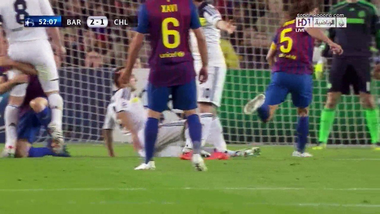 الشوط الثاني مباراة برشلونة و تشيلسي 2-2 نصف نهائي دوري الابطال 2012
