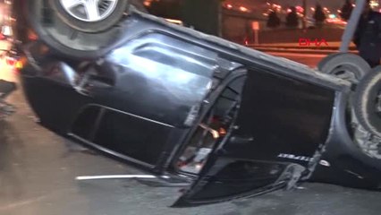 Otomobil Takla Attı, Ehliyetsiz Sürücüsü Yara Almadan Kurtuldu