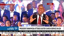 President Ramaphosa speaks during church service in KZN