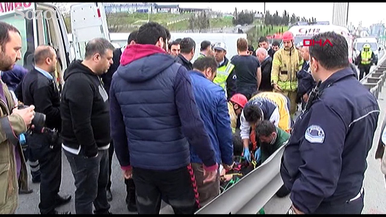 TEM'de polis aracı devrildi