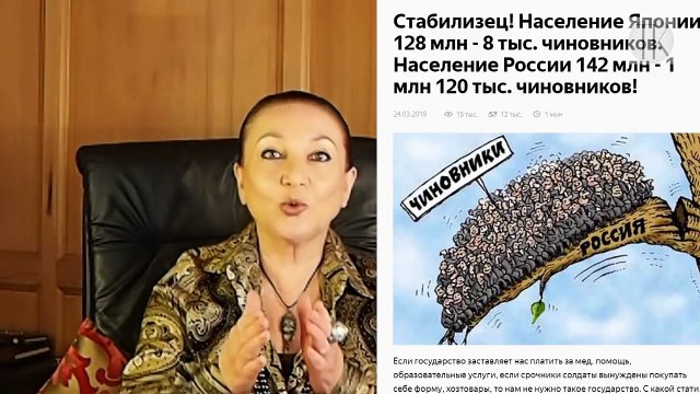 Стабилизец российских чиновников: Япония 128 млн население 8 тыс чиновников