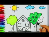 Ev ağaç bulut güneş nasıl çizilir - Çizelim Boyayalım