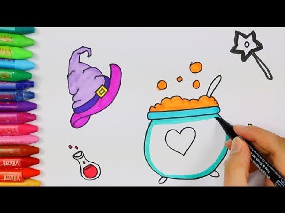 Cadı kazanı nasıl çizilir - Çizelim Boyayalım