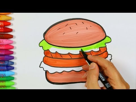 Hamburger nasıl çizilir - Çizelim Boyayalım