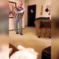 MY dog hates my Grandad DANCING...watching
