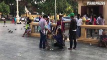 Locals Release Birds For Good Luck At Cambodian Temple