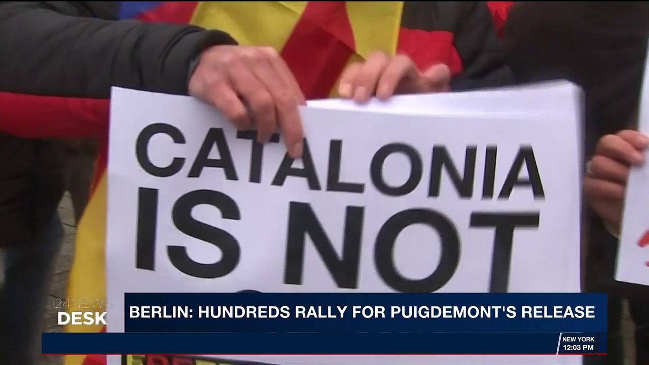 i24NEWS DESK | Berlin: hundreds rally for Puigdemont's release | Sunday, April 1st 2018