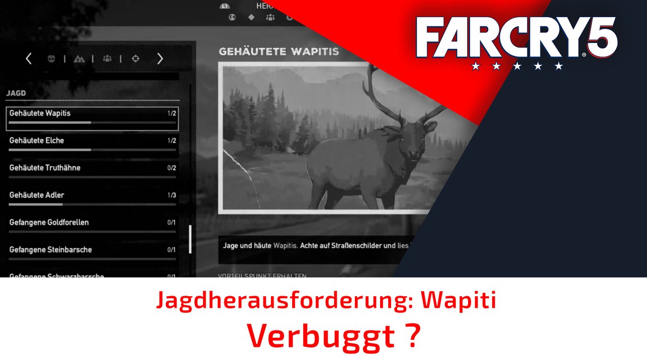 Far Cry® 5 - Wapiti Herausforderungs-Bug
