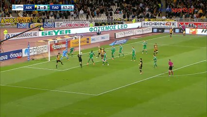 3-0 Sergio Araujo SECOND Goal [HD] - AEK 3-0 Panathinaikos - 01.04.2018