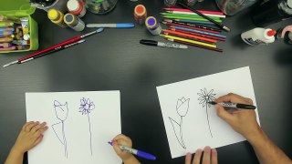 How To Draw Three Spring Flowers (for younger kids)