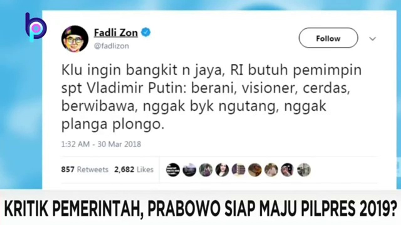 GERINDRA PECAH, FADLI ZON MERUSAK & VIRUS PARTAINYA? SBY TAK SECERDAS JOKOWI. FADLI ZON BUNGKAM