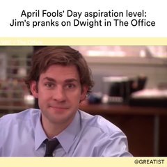 April Fools' Day aspiration level: Jim's pranks on Dwight in The Office