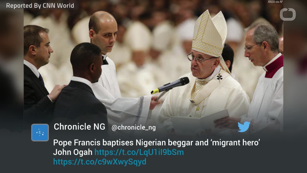 Pope Baptizes Migrant Hailed As Hero