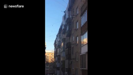 Workers fired after dropping icicles onto car