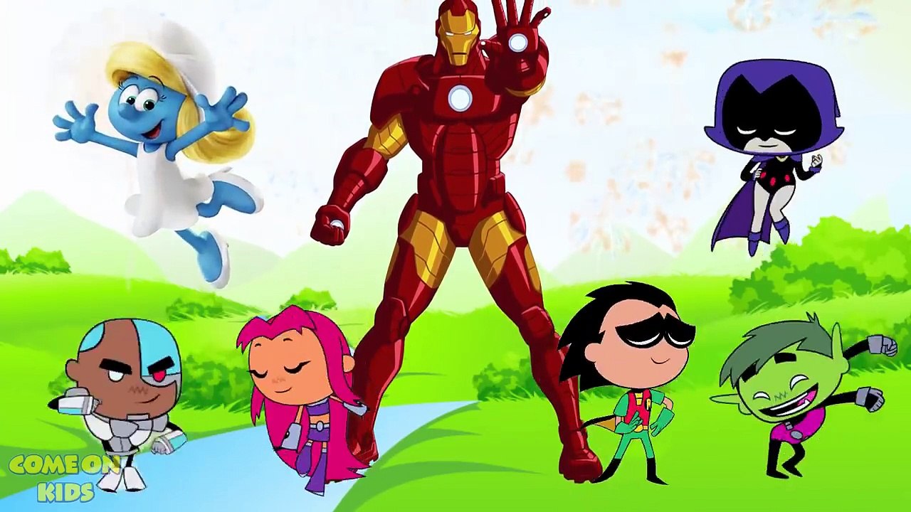 Wrong Legs Spiderman, Batman, Iron man, Superman, The Teen Titans Finger Family Songs