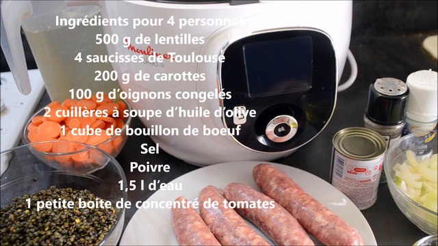 SAUCISSES LENTILLES AU COOKEO