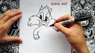 como dibujar al gato silvestre bebe