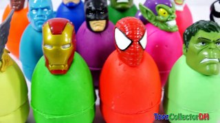 PLAY-DOH SURPRISE EGGS for Childrens and Baby Superhero Heads Learn Colors Finger Family Hulk