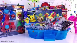 Pokemon Spiderman Bath FingerPaint Soap Pretend Play Pool Party Toy Surprises Learn Colors