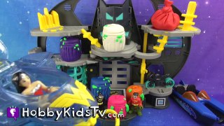 Play-Doh Trashcan Surprise Eggs Imaginext Batcave by HobbyKidsTV