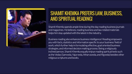 Shamit Khemka enjoys business reading!