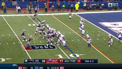 2016 - Bills defense swarms Tom Brady for sack