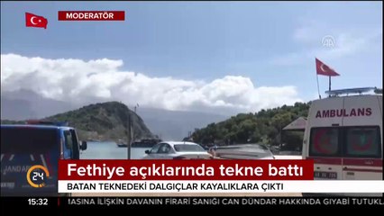 Fethiye açıklarında tekne battı