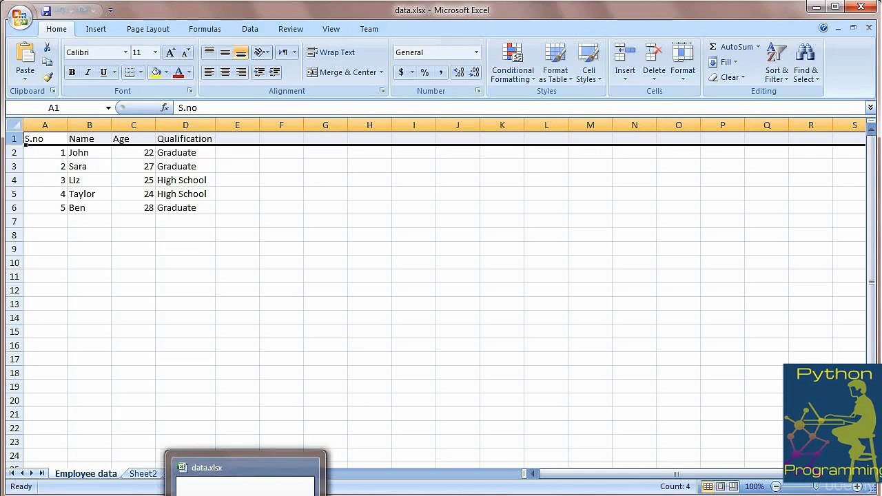 Python 3 Reading a row from Excel sheet