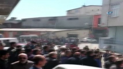 Ayakkabı atölyesindeki yangın paniği kamerada