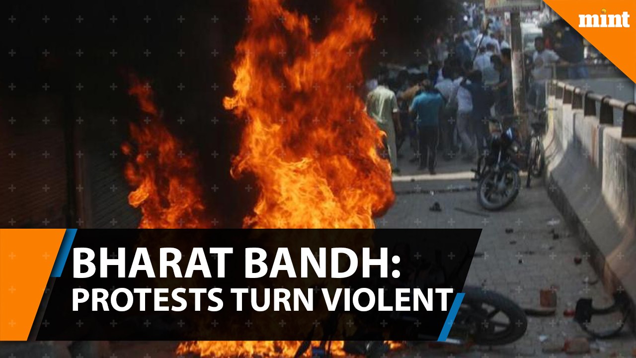 Bharat Bandh- Protests turn violent%2C deaths reported in UP%2C MP%2C Rajasthan