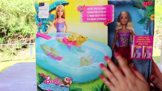 Barbie Em Busca Dos Cachorrinhos Nada na Piscina de Verdade Review