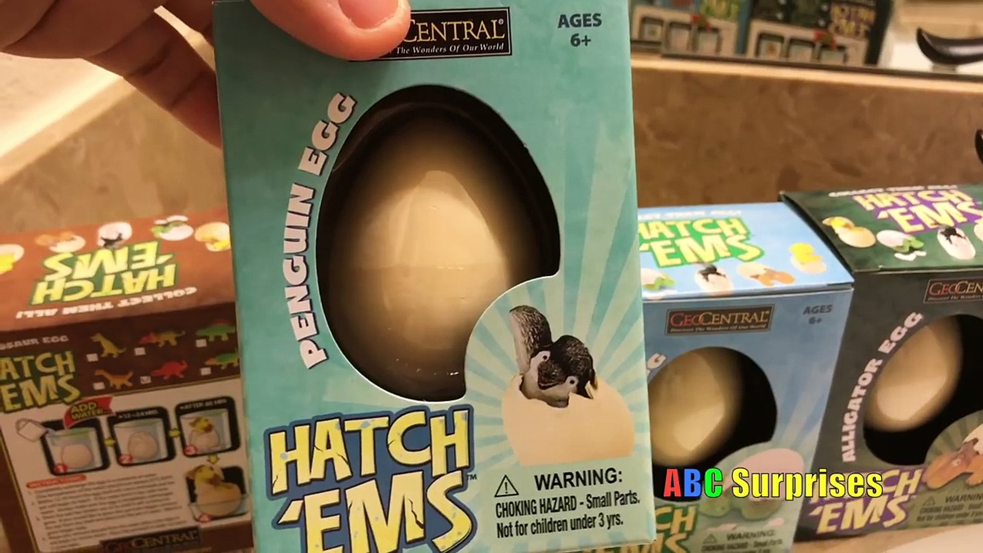 ⁣Hatch Em Surprise Egg Growing Pets & RYAN Dinosaur Penguin Alligator Turtle Kids Toys