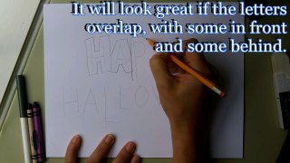How to Draw Block Letters: Happy Halloween!