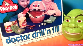 Play Doh Doctor Drill n Fill Dentist with Shrek Rotten Root Canal Playdoh Review