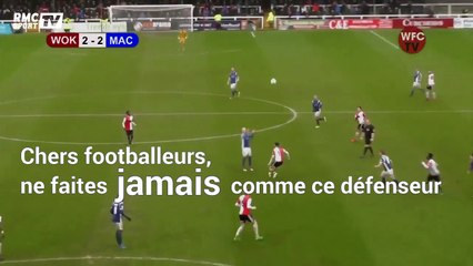L'impardonnable boulette d'un défenseur qui pense que le ballon est rentré...