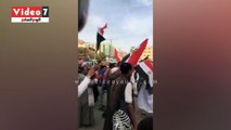 المواطنون يتوافدون على ميدان حلوان للاحتفال بفوز الرئيس السيسى