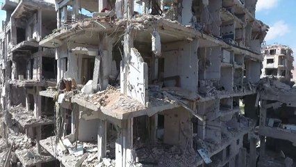 Drone footage shows destruction in Syria's Douma
