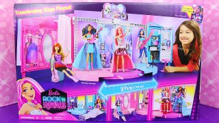 NEW Barbie Rock N Royals Folding Concert Stage Dollhouse Rockstar Courtney & Erika Singing Dolls